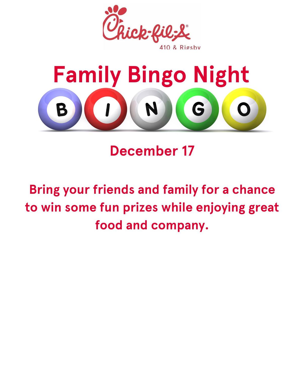 Family Bingo Night