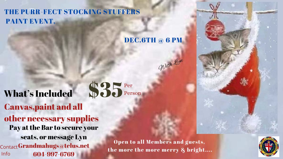 The Purr-fect Stocking Stuffers acrylic paint event