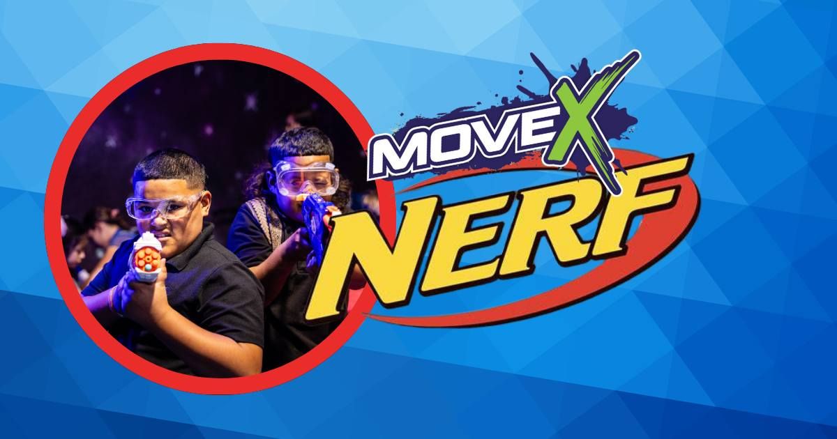 Nerf Wars on the trampolines at MoveX