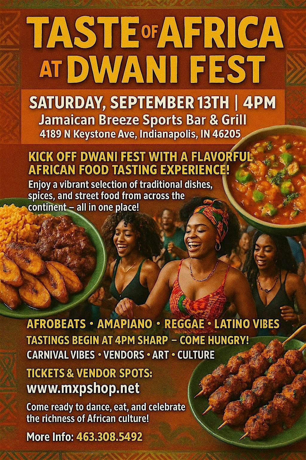 TASTE OF AFRICA at DWANI FEST SATURDAY, SEPTEMBER 13TH | 4PM