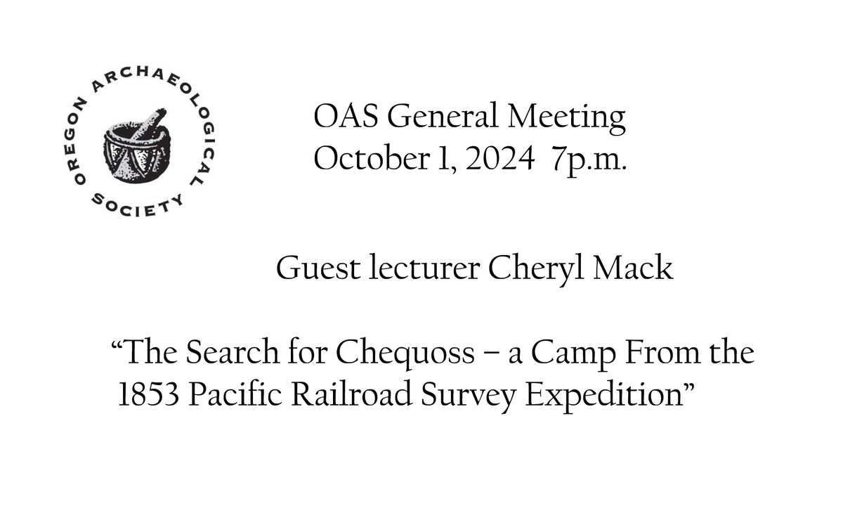 OAS General Meeting October 1, 2024 7p.m.