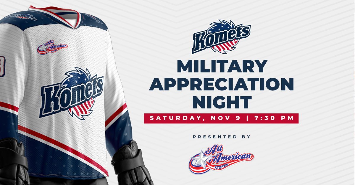 Military Appreciation Night |  Fort Wayne Komets vs Kalamazoo Wings