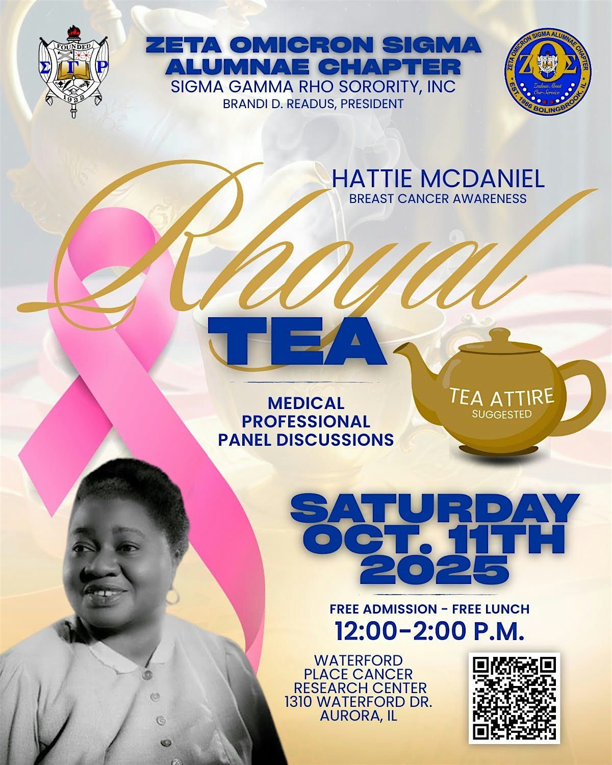 Hattie McDaniel Breast Cancer Awareness Rhoyal Tea