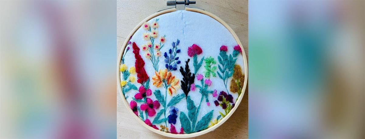 Introduction to Flat Lay Needlefelting - Wildflower Picture