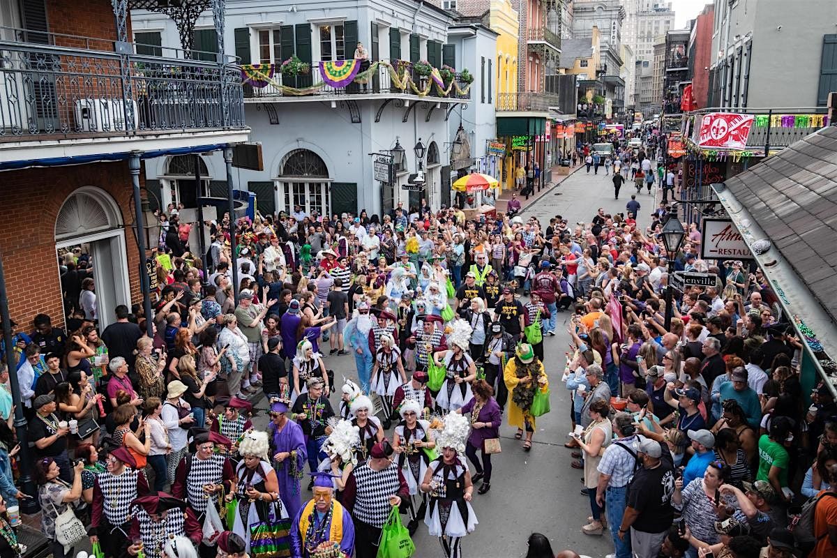 Old Absinthe House Balcony Parade Viewing Experience | Krewe of Cork 2025