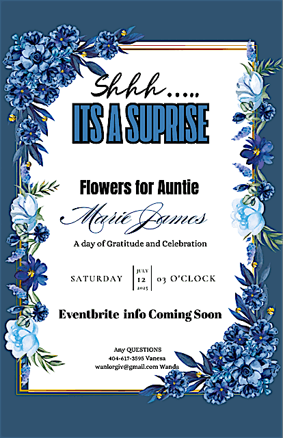 Flowers for Auntie: A Day of Gratitude & Celebration for Marie James