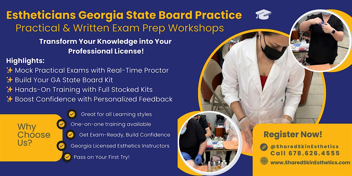 Estheticians GA State Board Practical & Written Exam Prep Mock Workshops