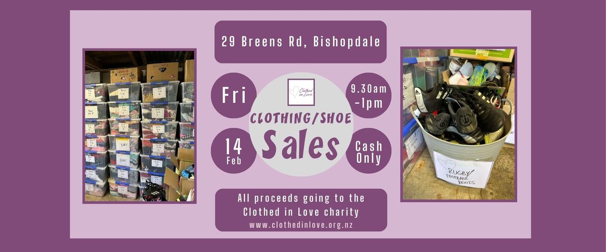 Clothing & Shoe Sale (Clothed in Love Fundraiser) 