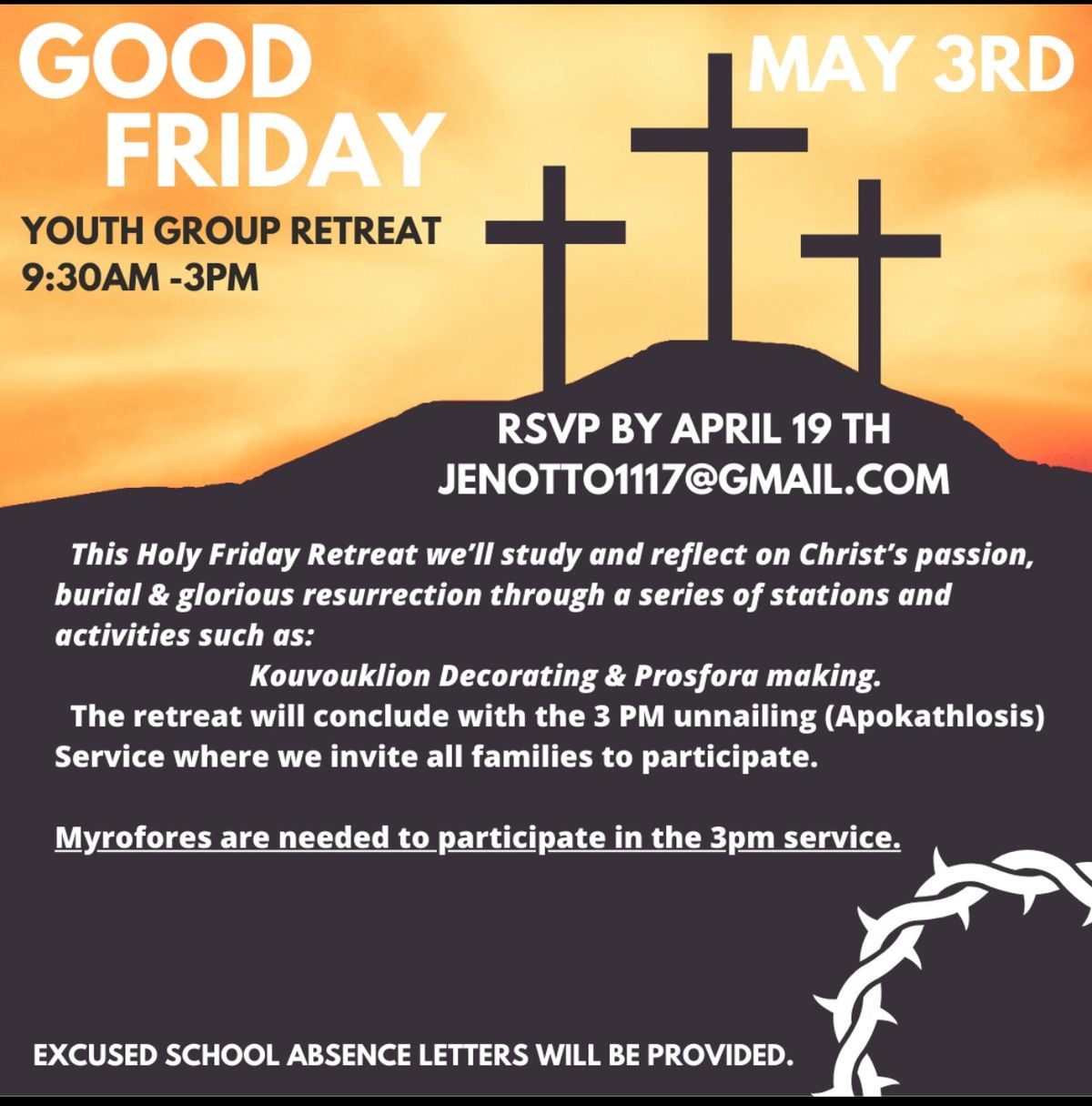 Good Friday Youth Group Retreat