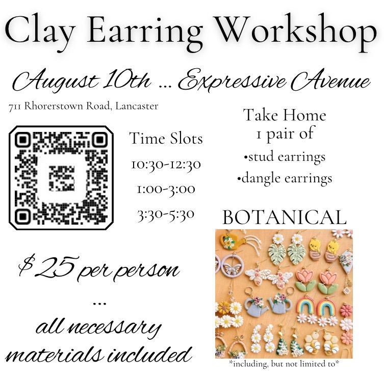Clay earring workshop (botanical)