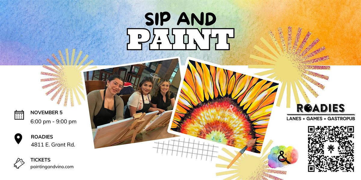 Partner Sunflower Paint and Sip at Roadies