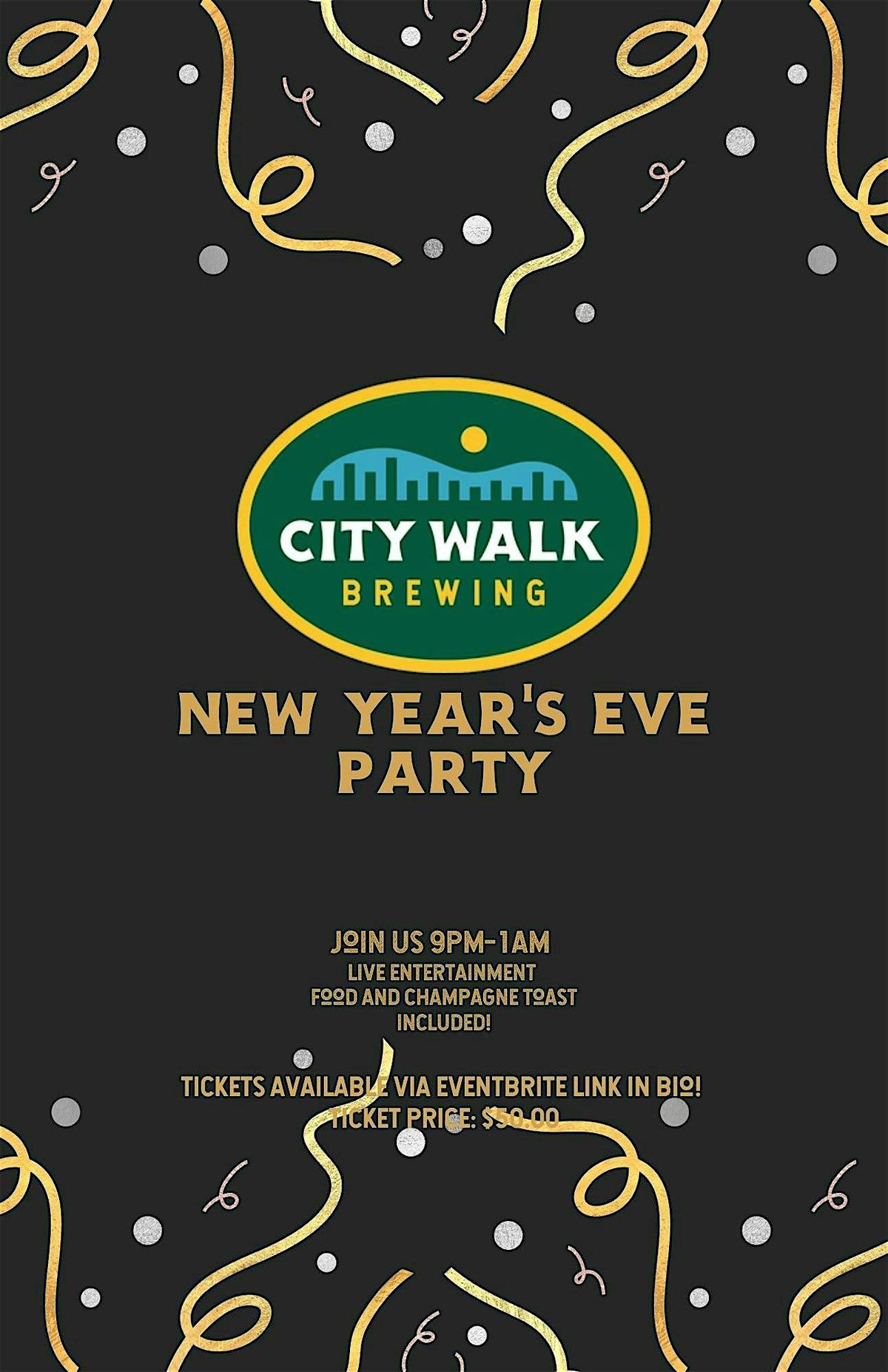 New Year's Eve Party with City Walk Brewing and Distilling