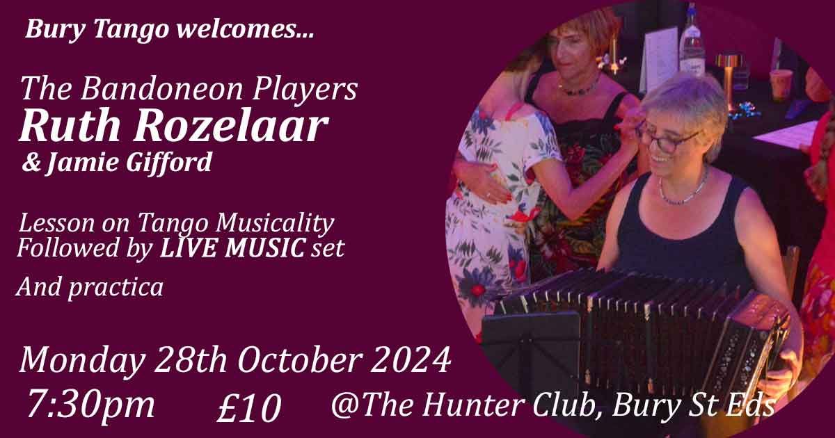 Ruth Rozelaar - Live Music & Musicality Lesson - Monday 28th October @ Hunter Club