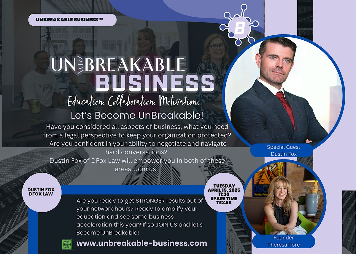 UnBreakable Business Bastrop , Monthly Luncheon