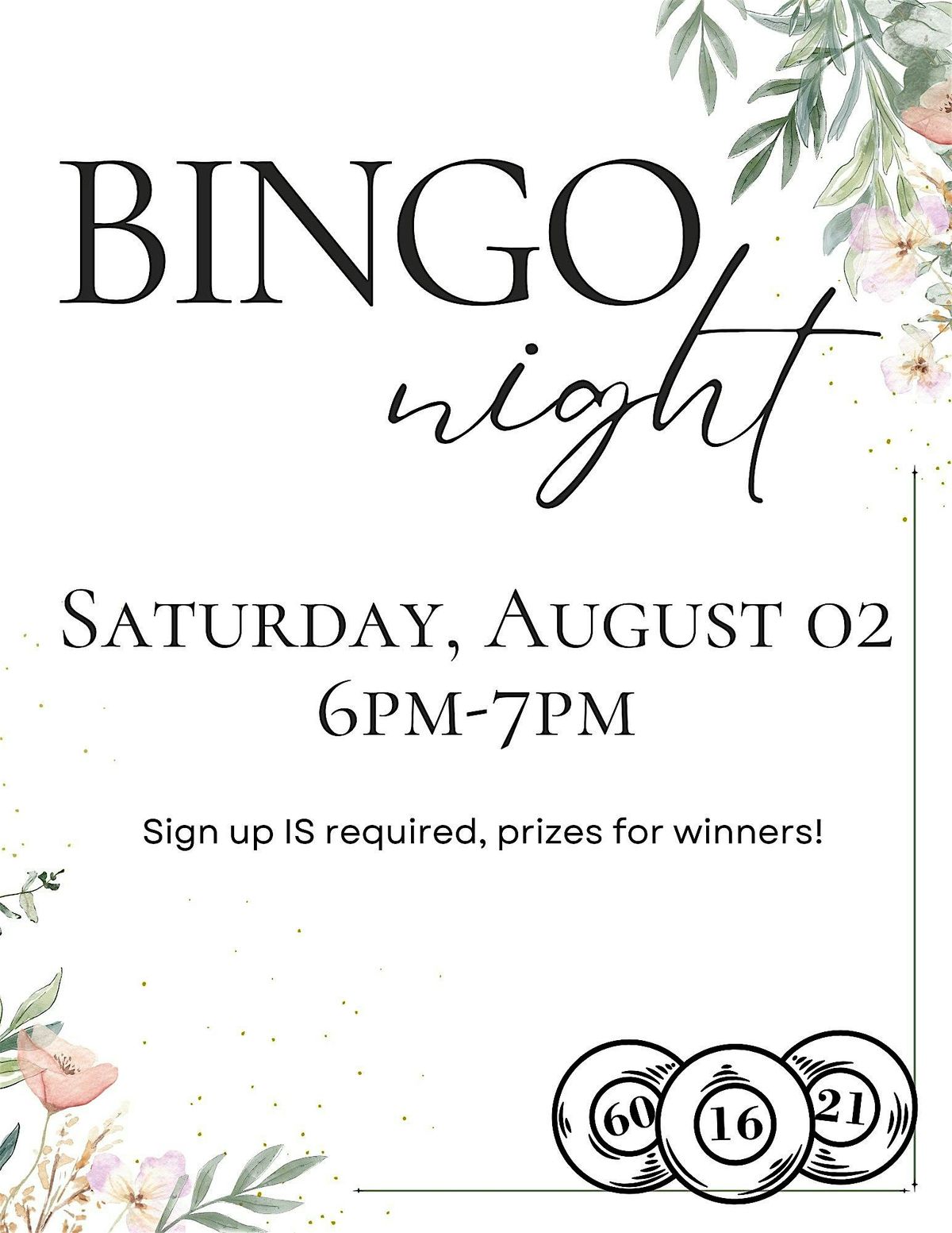 BINGO at The Nook