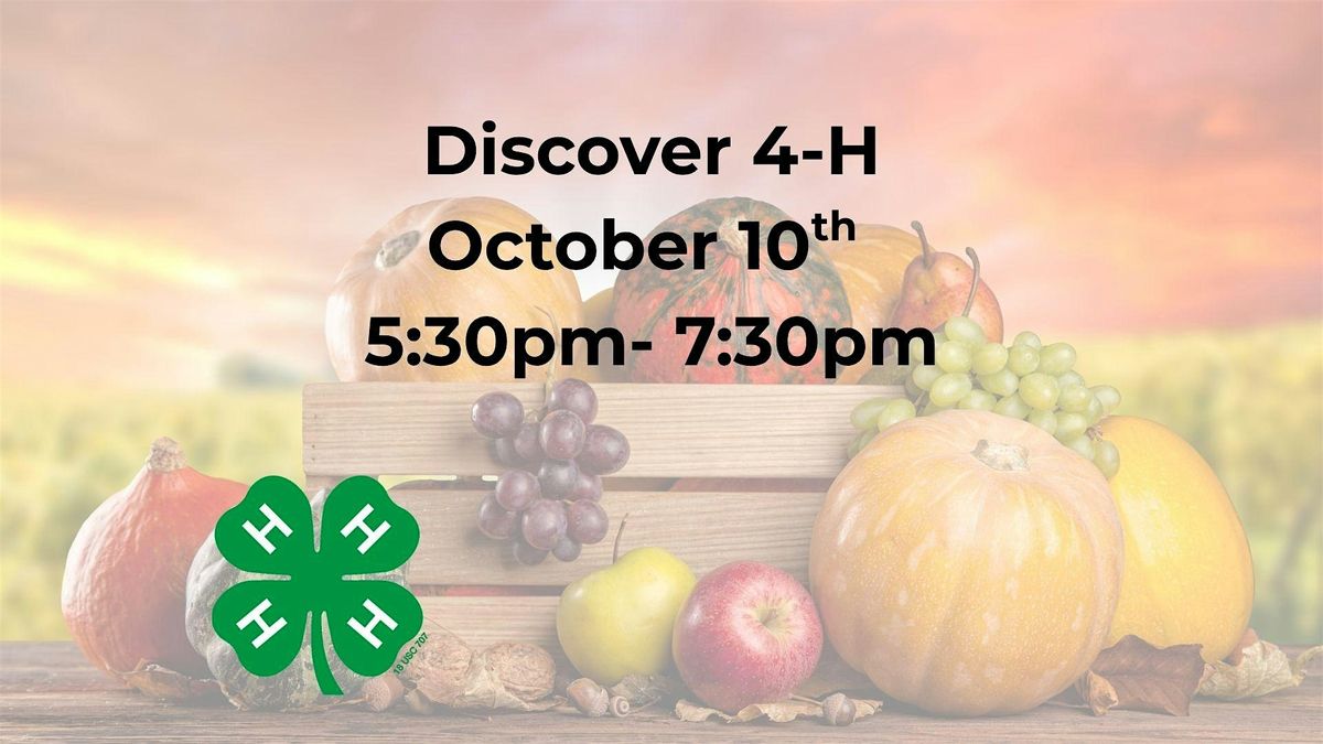 October Discover 4-H