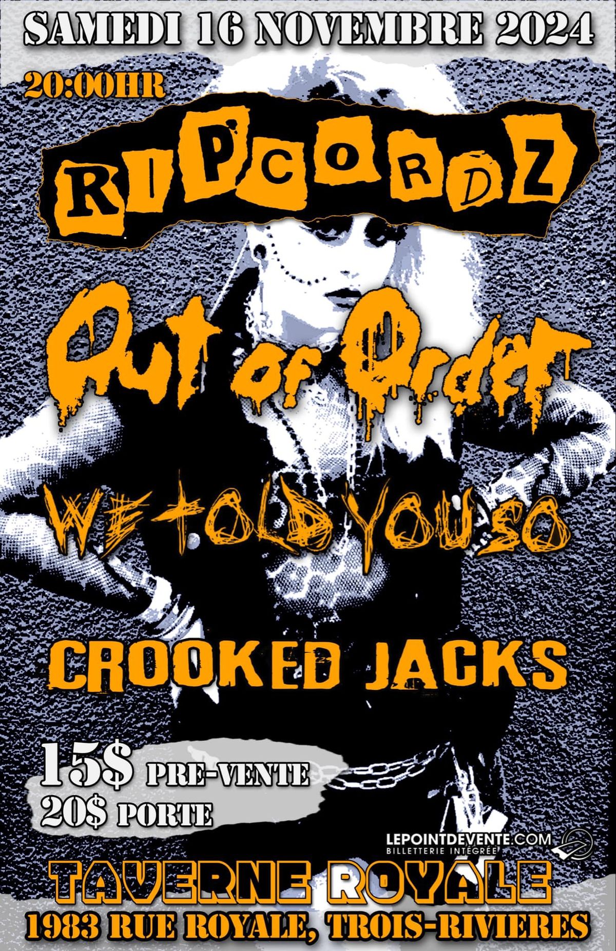 RIPCORDZ - OUT OF ORDER - WE TOLD YOU SO - CROOKED JACKS