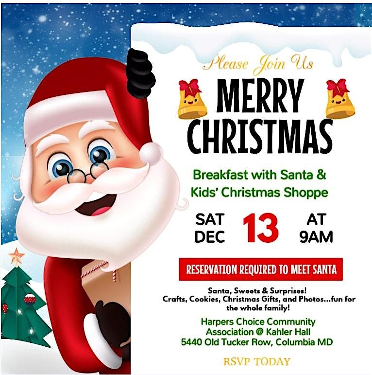 Breakfast with Santa + Kids\u2019 Christmas Shoppe