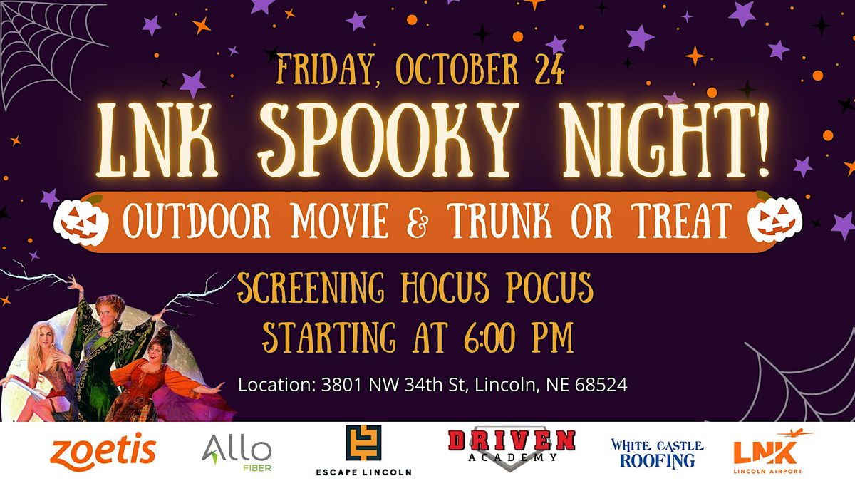 LNK Spooky Night! Outdoor Movie Hocus Pocus & Trunk or Treat