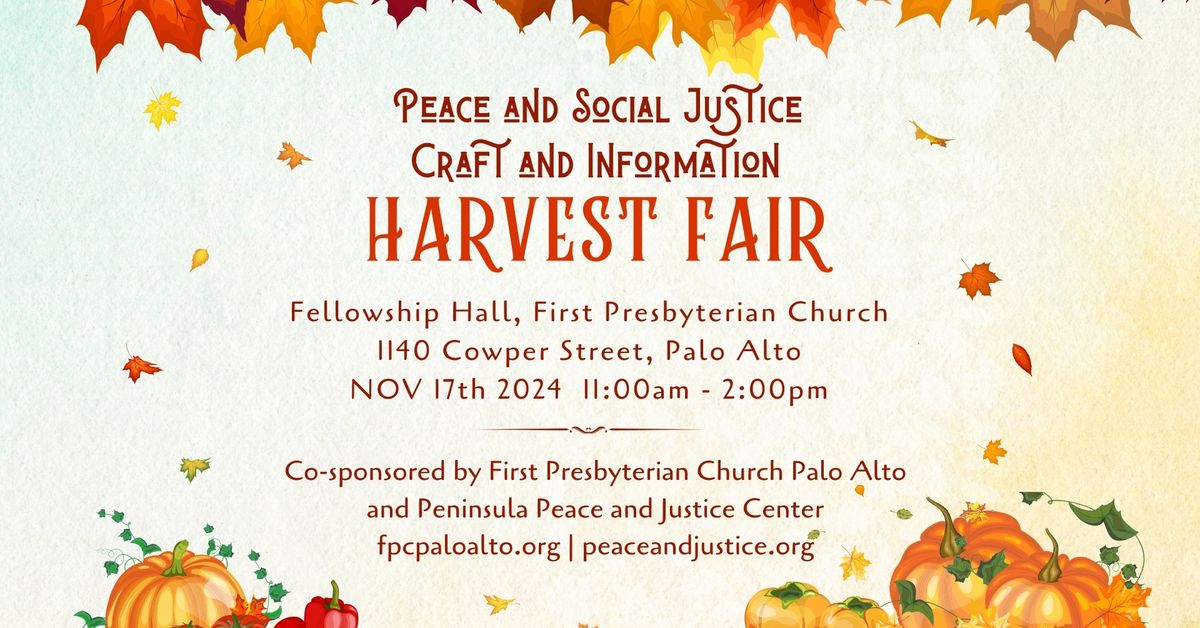 Peace and Social Justice Craft and Info Harvest Fair