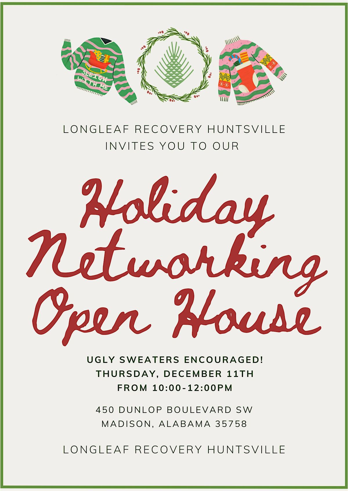 Huntsville Mental Health Professionals Ugly Sweater Open House