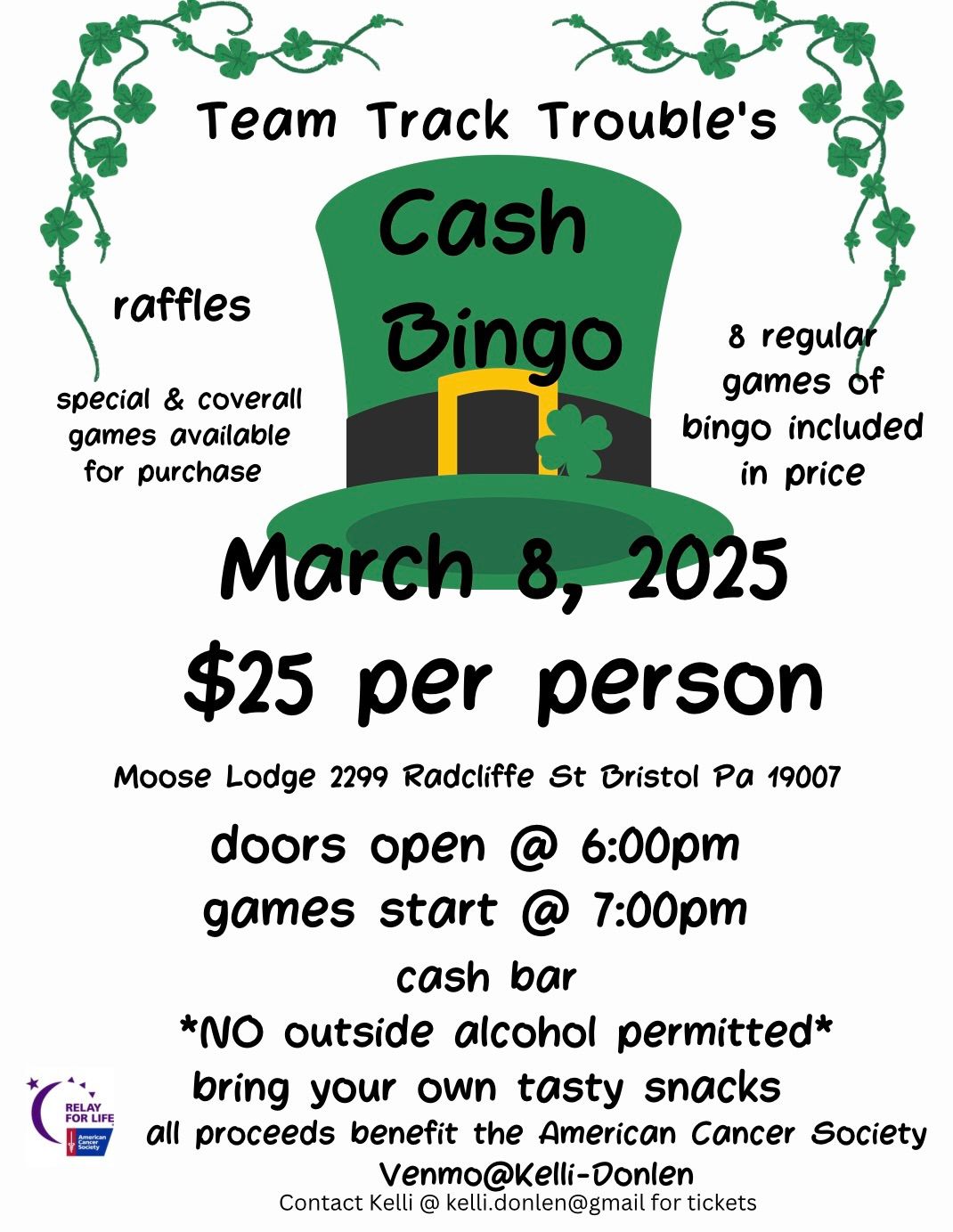 Cash Bingo Fundraiser 