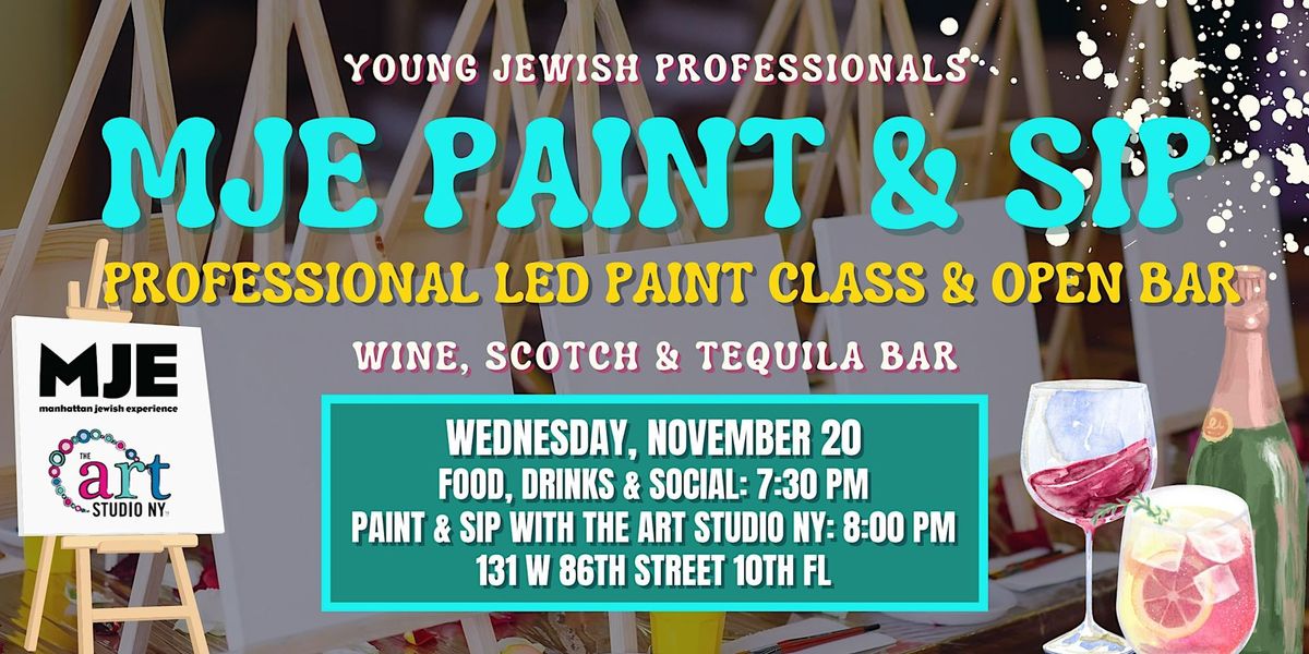 Paint & Sip Social: Pizza, Painting, Open Bar | MJE  & Art Studio NY