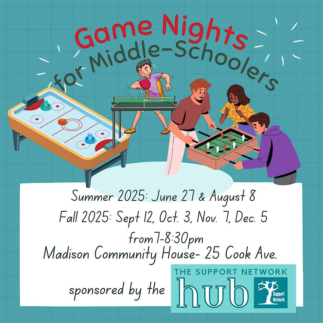 Middle School Game Night: Friday, November 7th