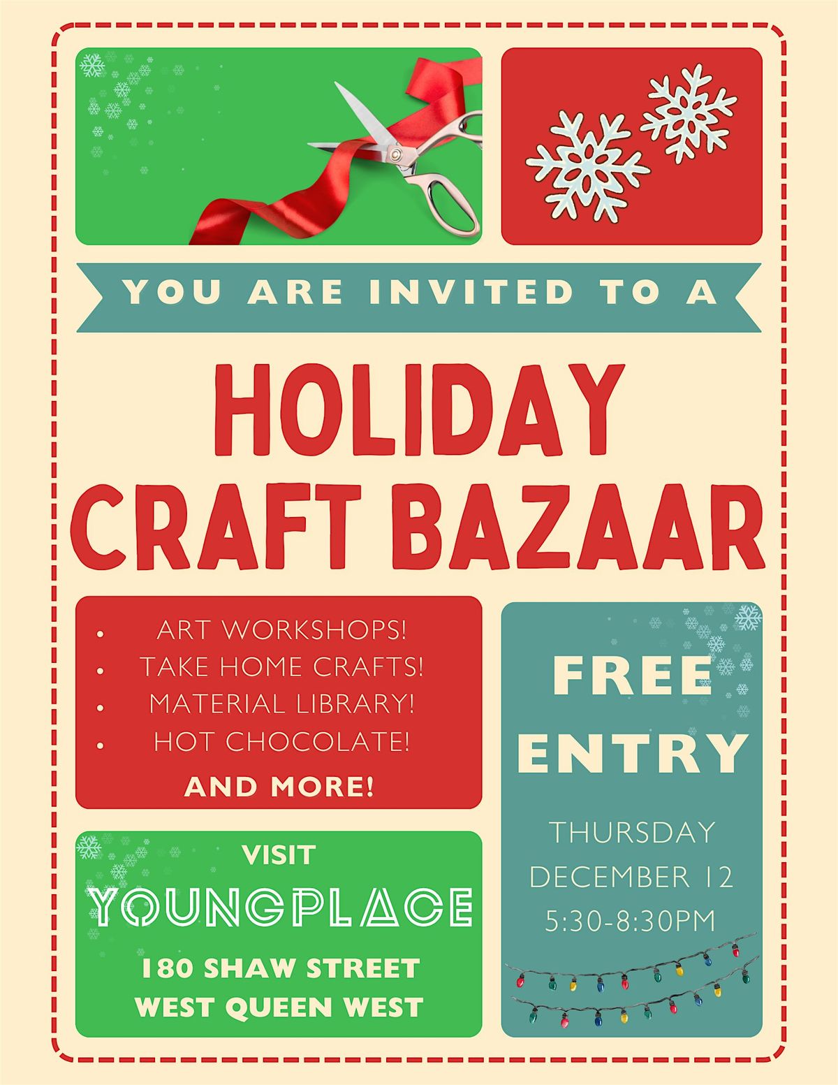 Youngplace Holiday Craft Bazaar & Material Library!