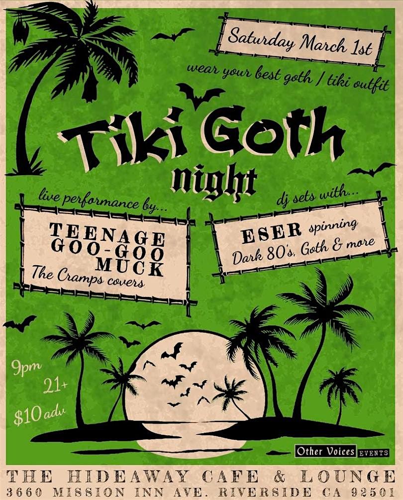 Tiki Goth night at The Hideaway Riverside!