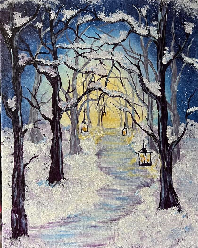 Majestic Woods in Winter-Paint Party