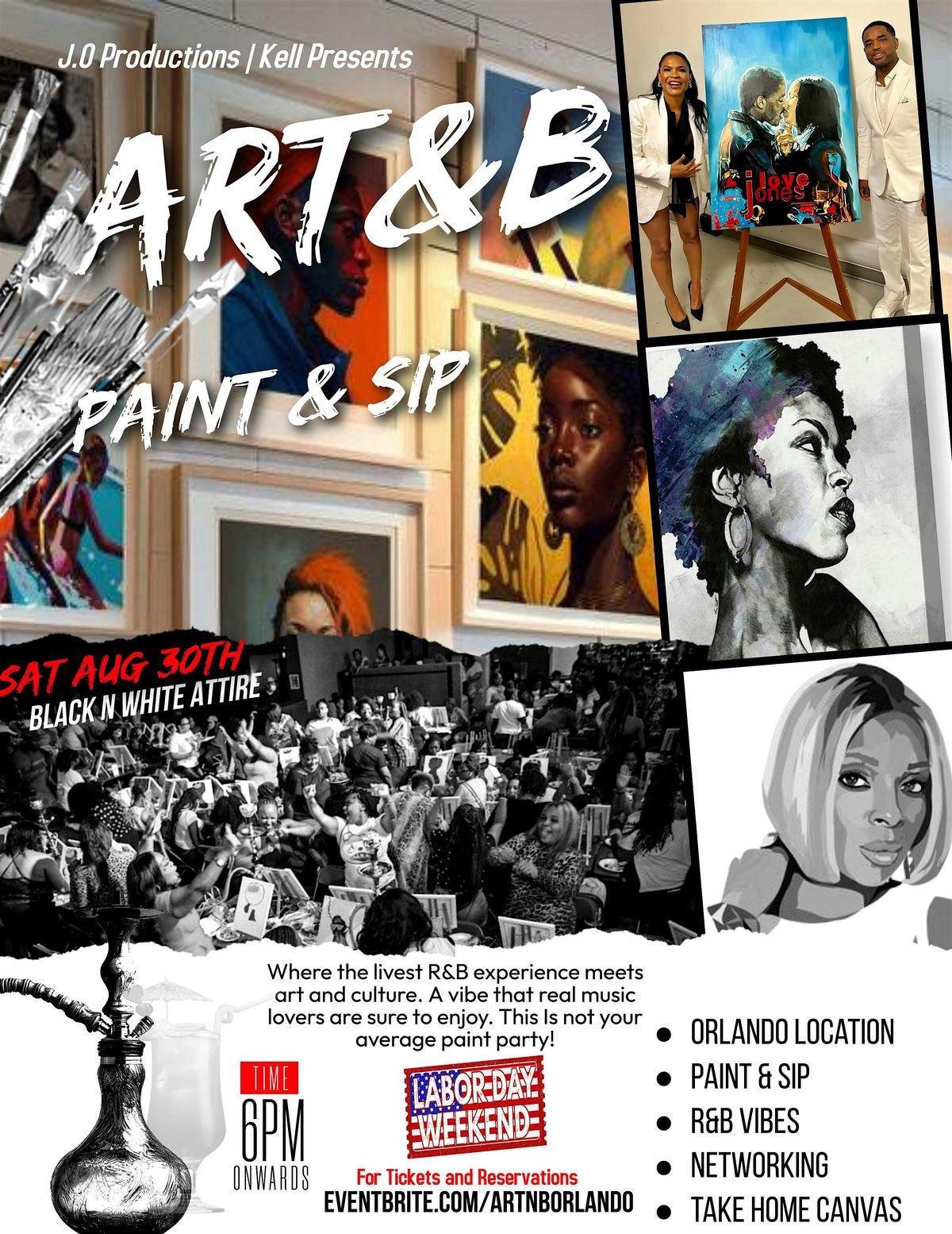 ARTnB PAINT & SIP BLACK & WHITE ORLANDO