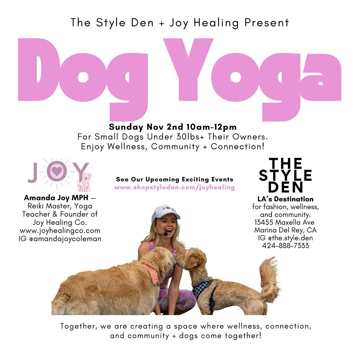 Dog Yoga Event in LA + Shopping Pawty