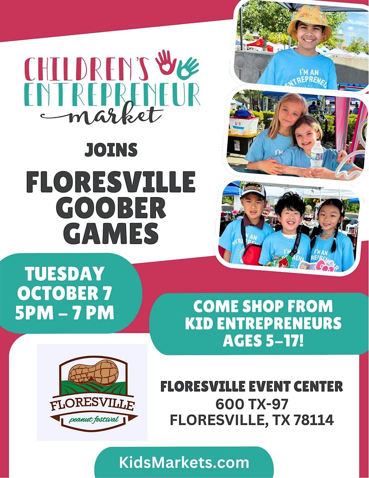 Children's Entrepreneur Market at Floresville Goober Games