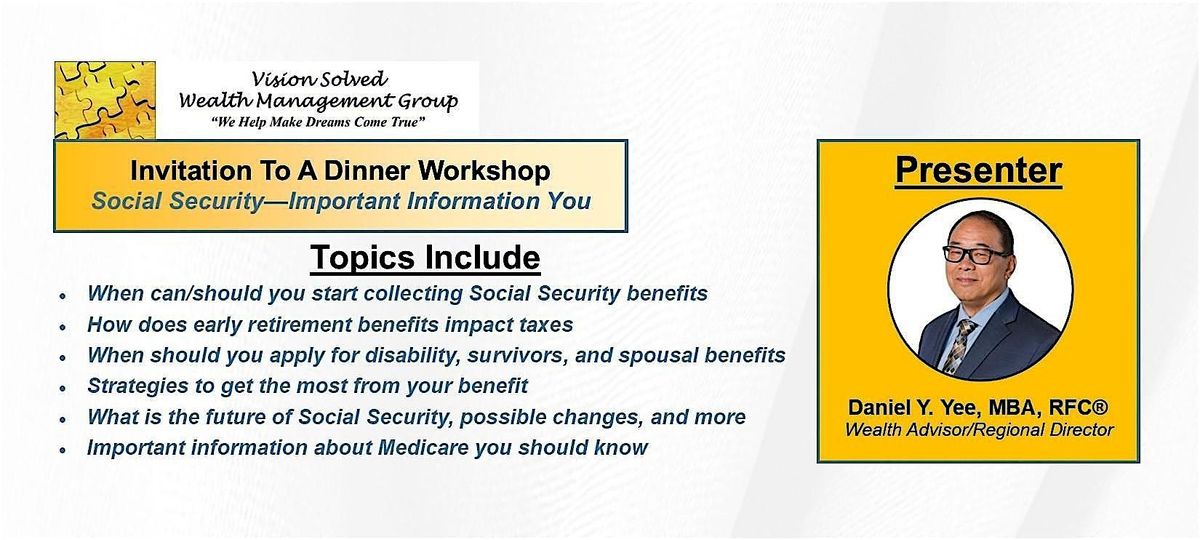 Social Security Workshop - Important Information You Should Know