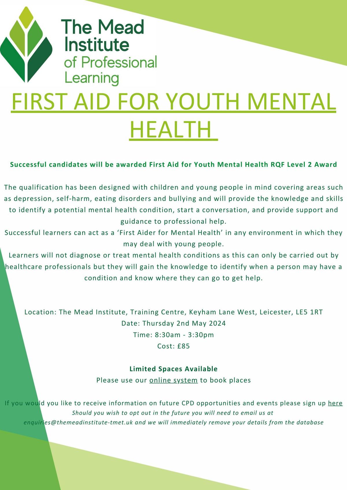 First Aid for Youths Mental Health