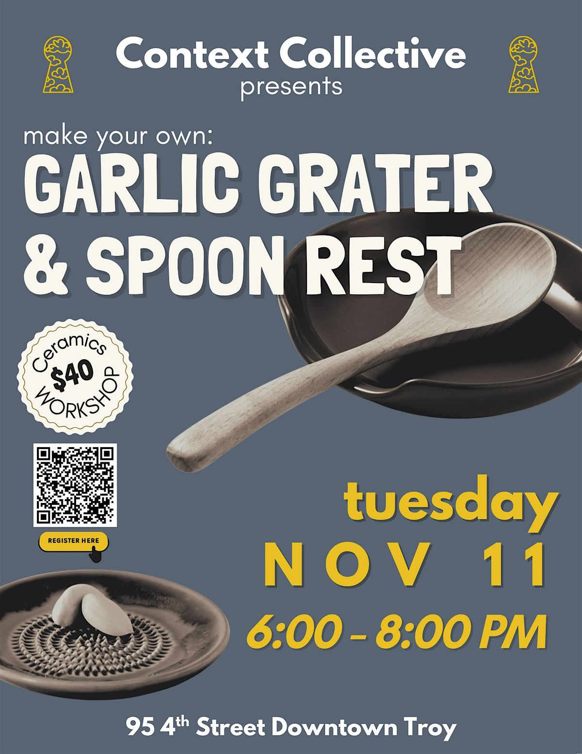 MYO Ceramic Garlic Grater and Spoon Rest