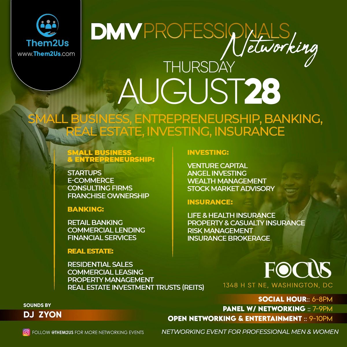 DMV Professional: Entrepreneurship, Banking, Real Estate, Networking Event