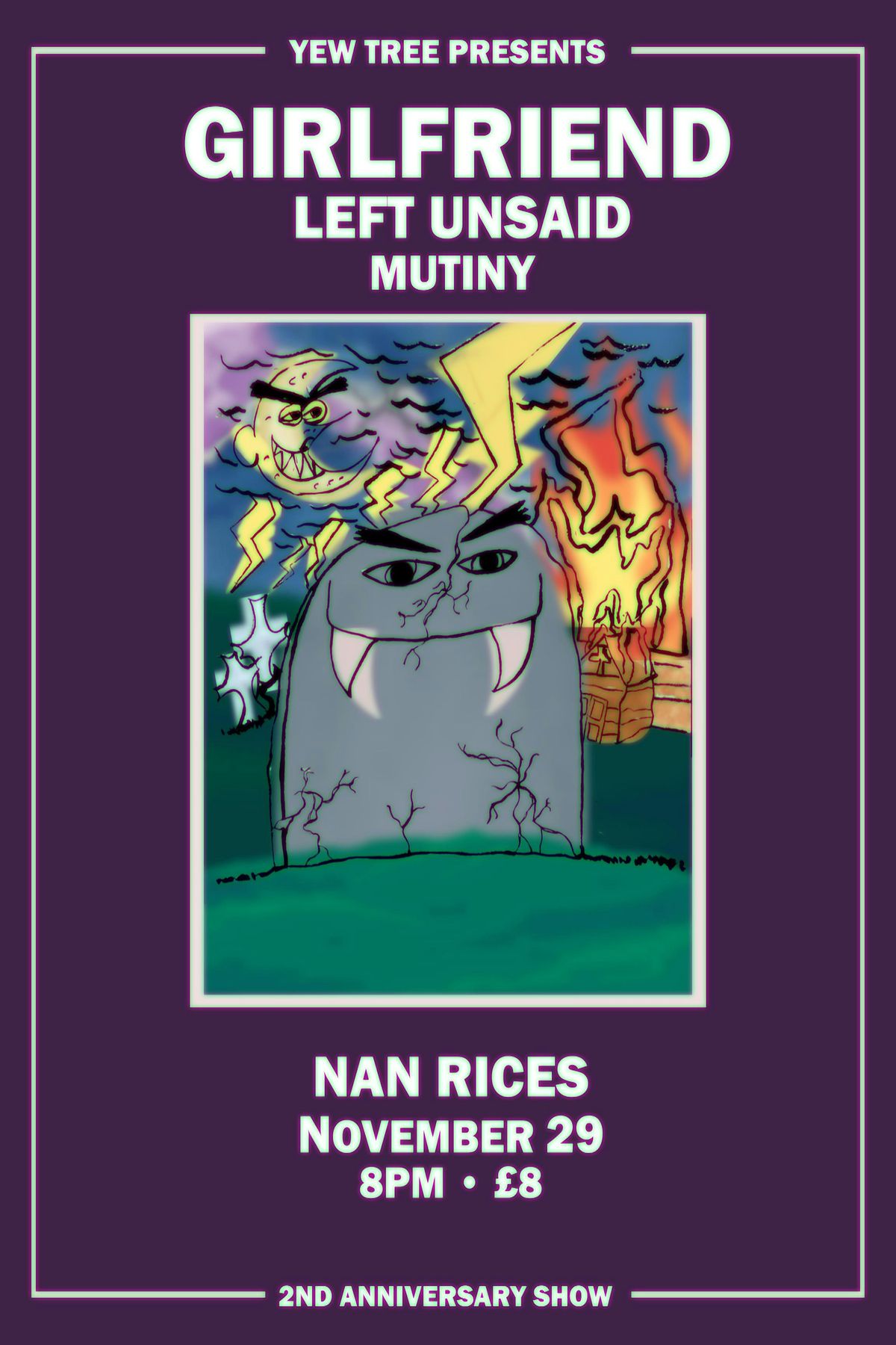 Yew Tree Presents: girlfriend w\/ Left Unsaid & Mutiny