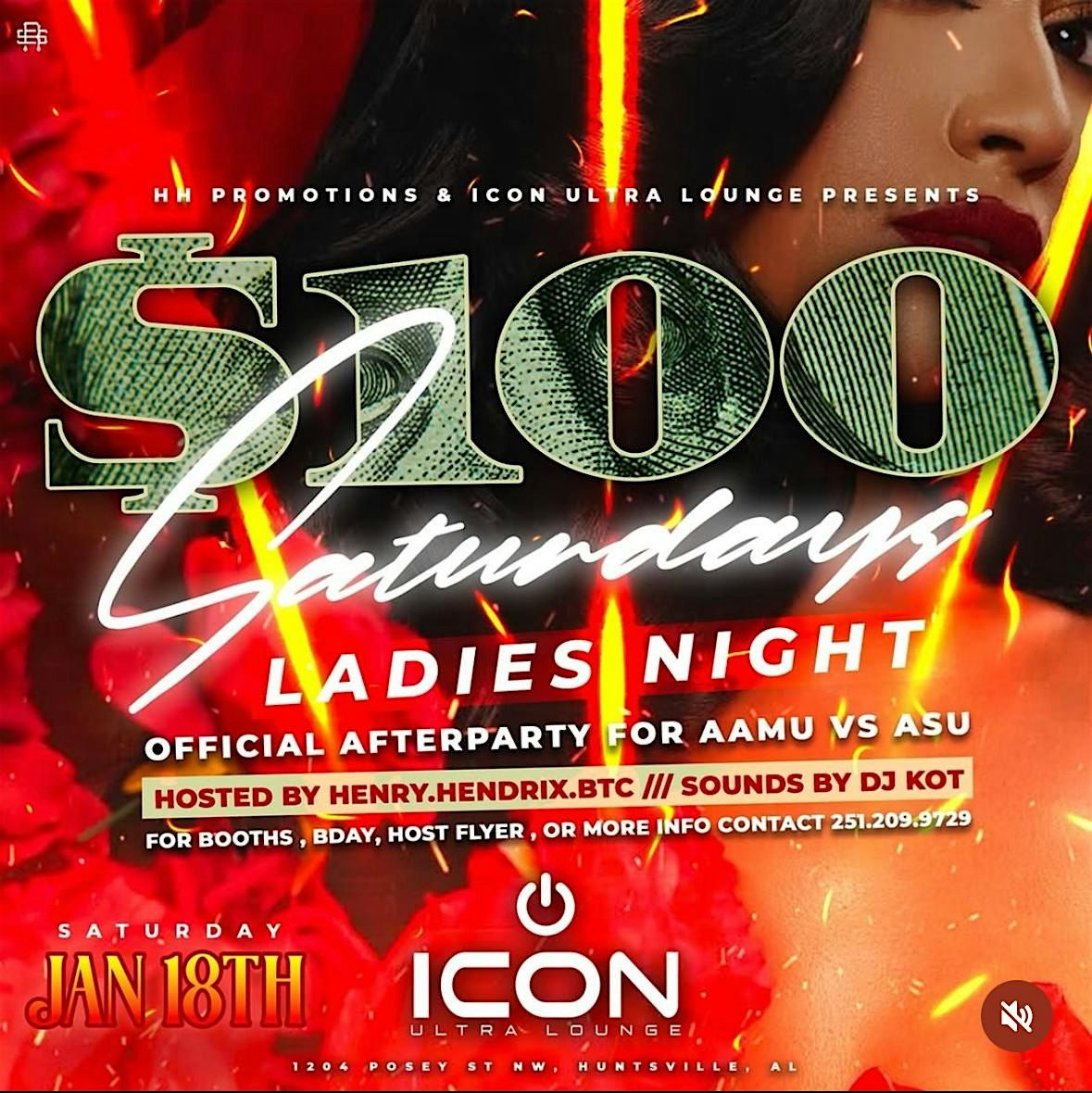 $100 Saturdays (Ladies Night) @ Icon Ultra Lounge