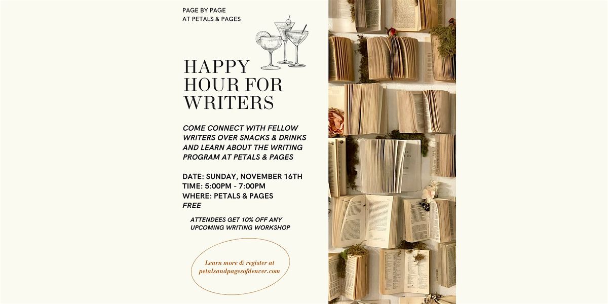 Happy Hour for Writers at Petals & Pages
