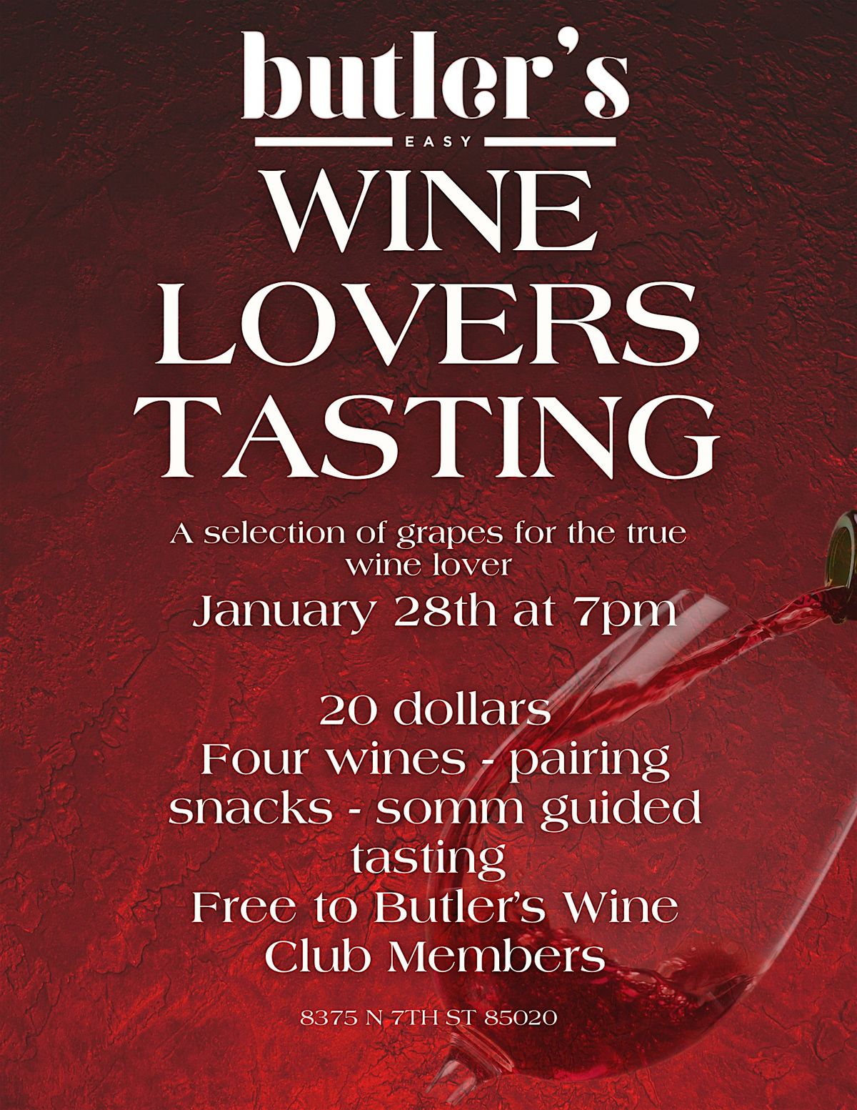 Wine Lovers Tasting at Butler's Easy