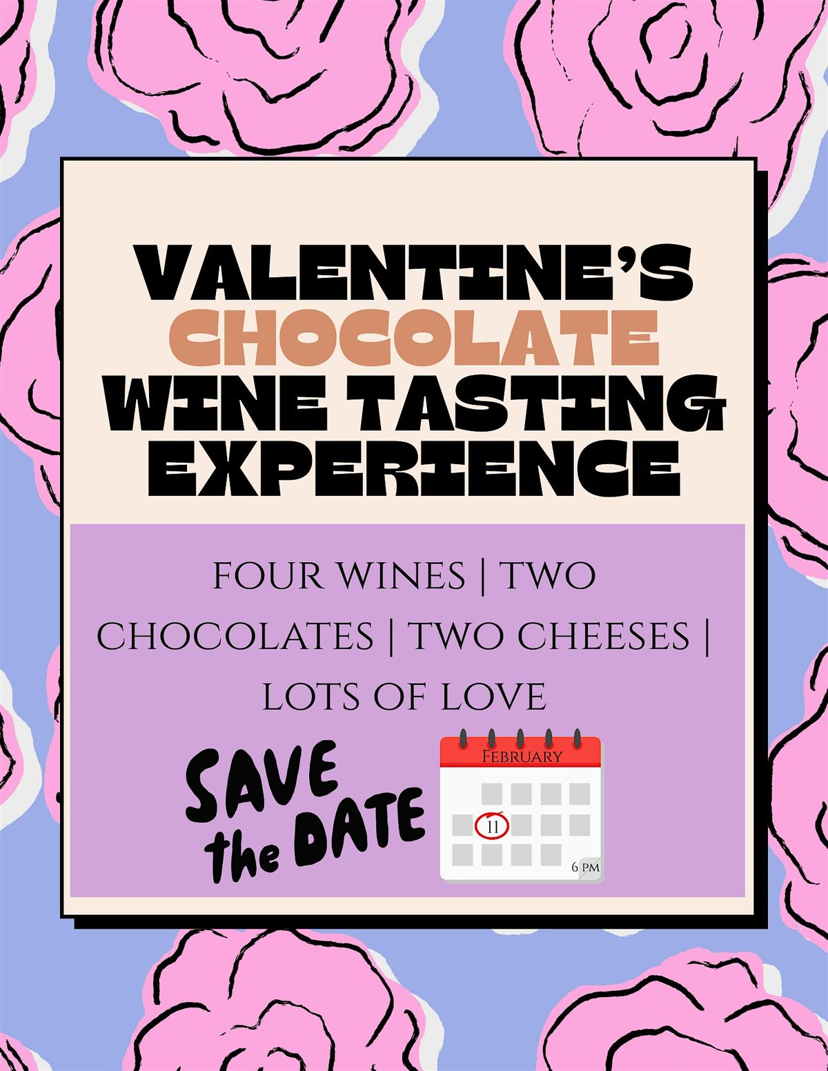 Valentines Wine, Cheese & Chocolate Tasting Experience