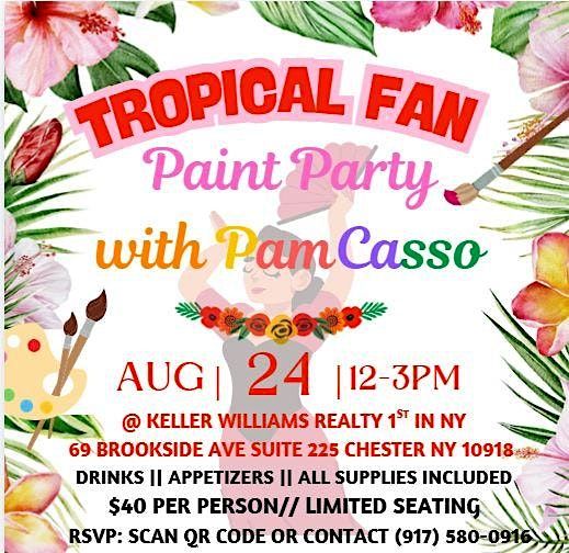 Tropical Fan Paint Party