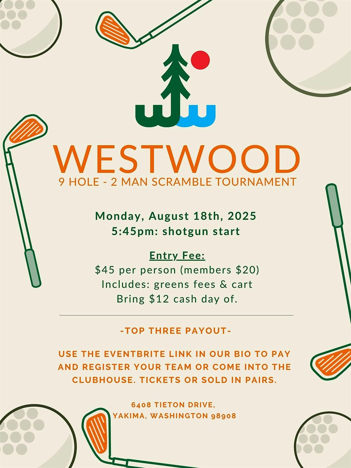 Westwood 9 Hole - 2 Person Scramble Tournament