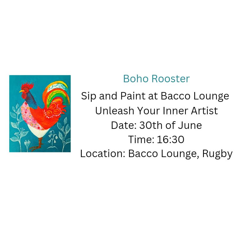 Sip and Paint at Bacco Lounge - Boho Rooster