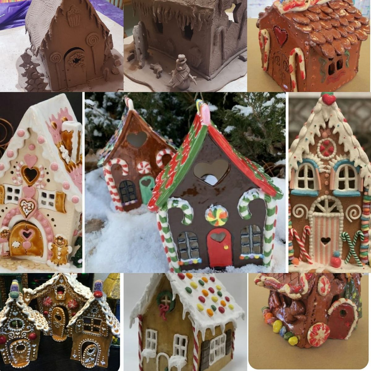 Create a ceramic gingerbread house class