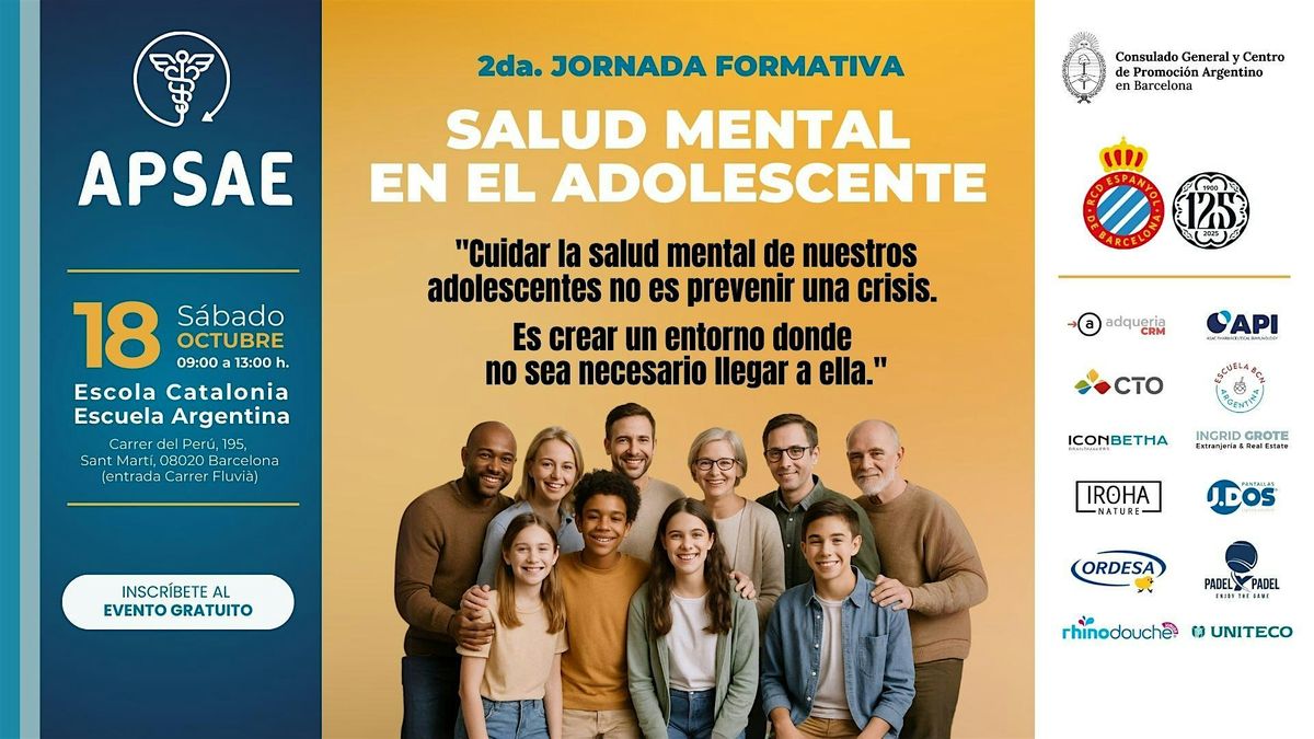 Segunda Jornada Formativa APSAE \u00b7 Salud Mental en el Adolescente