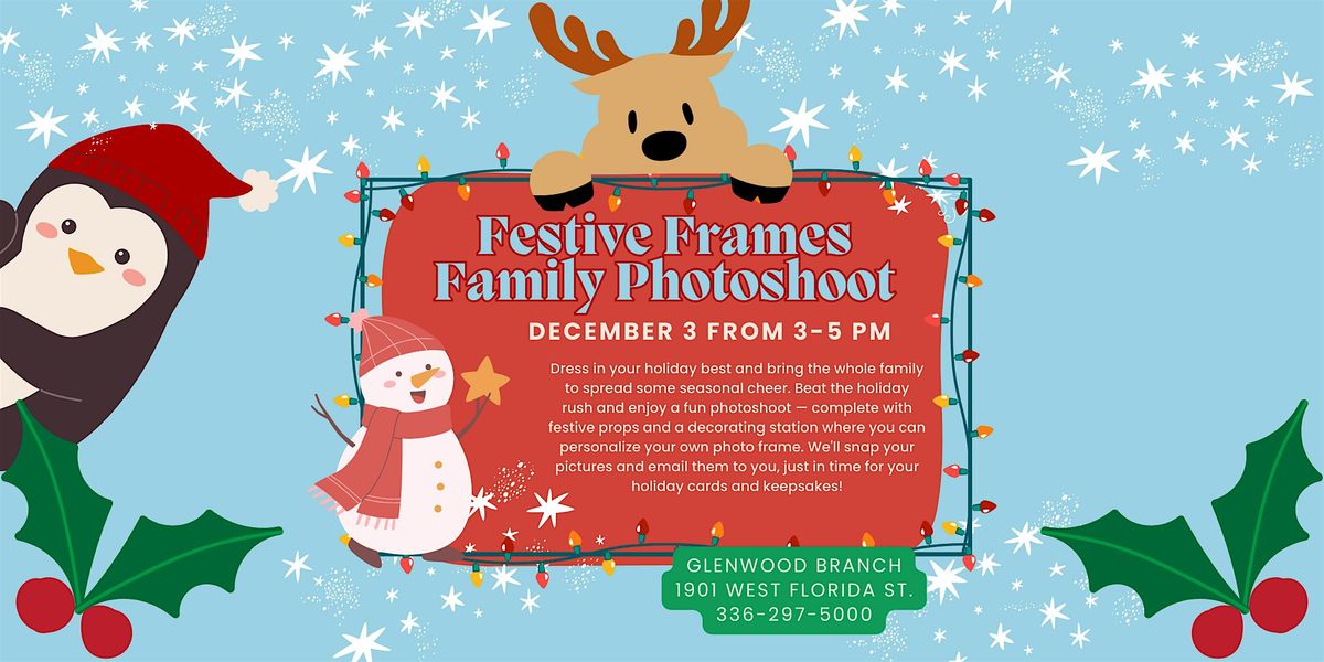 Festive Frames Family Photoshoot at Glenwood Branch Library