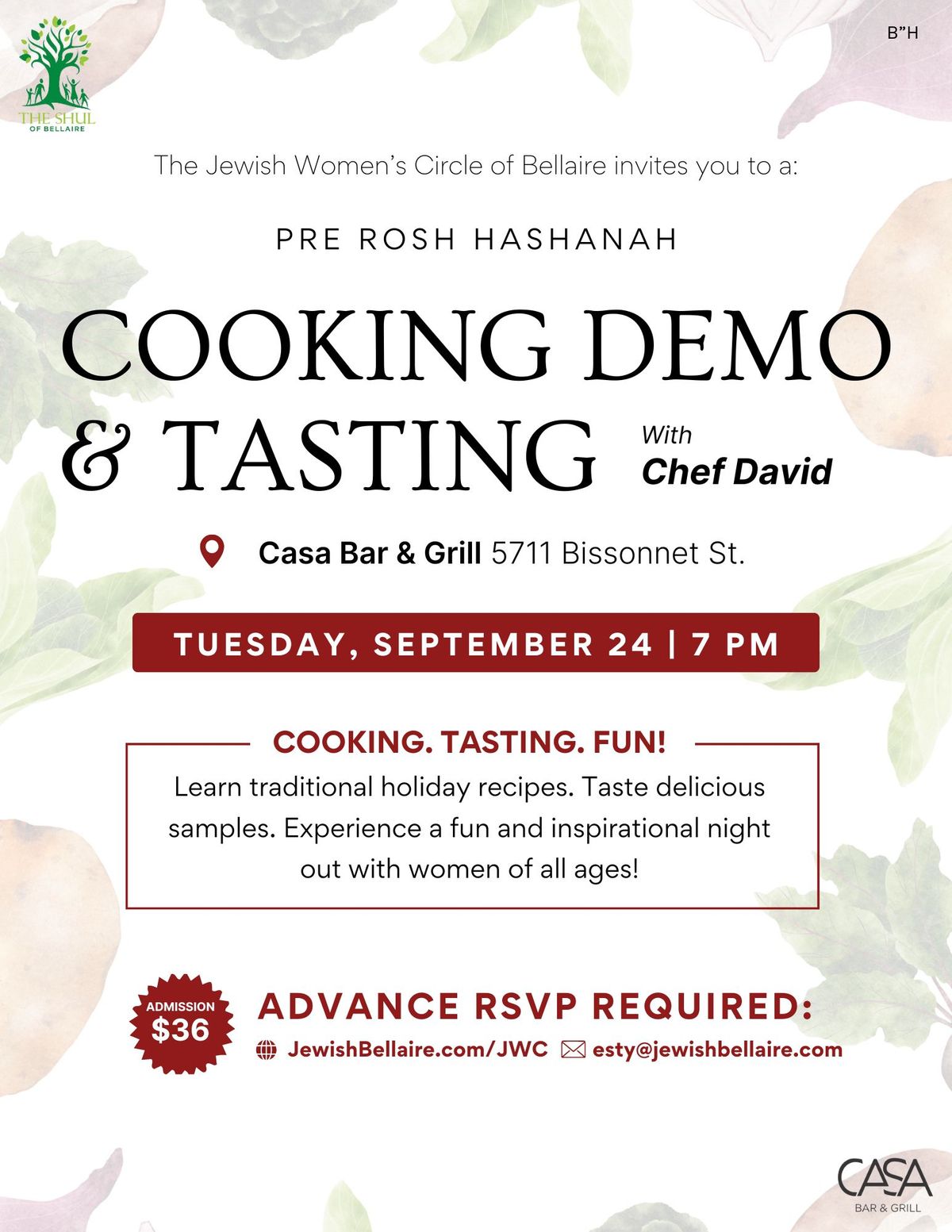 Cooking Demo & Tasting with Chef David